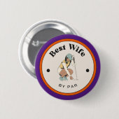 Badge Rond 5 Cm Bouton - Meilleure épouse par par par - Golfer (Devant & derrière)