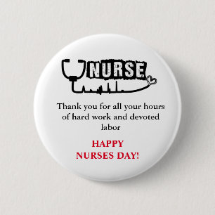 Badge Rond 5 Cm Bouton Merci et Joyeux jour des infirmières