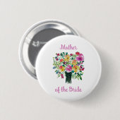Badge Rond 5 Cm Bouton Mère de la mariée (Devant & derrière)