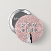Badge Rond 5 Cm Bouton : Mère de la mariée (Devant & derrière)