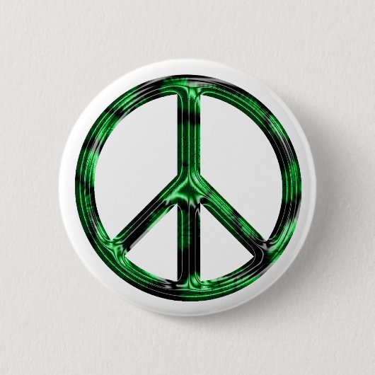 Badge Rond 5 Cm Bouton métallique vert de paix (Devant)