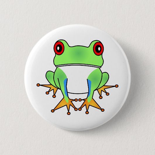 Badge Rond 5 Cm Bouton mignon de bande dessinée de grenouille (Devant)
