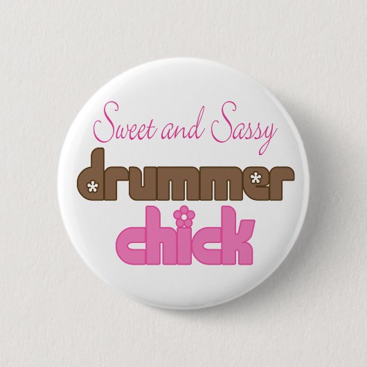 Badge Rond 5 Cm Bouton mignon de batteur (Devant)