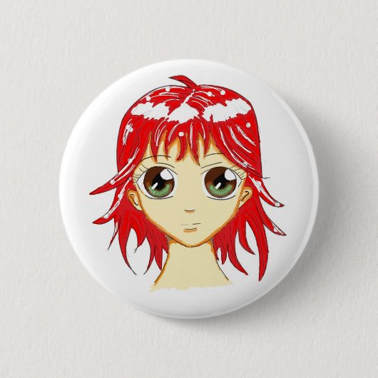 Badge Rond 5 Cm Bouton mignon de fille de Manga (Devant)