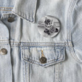 Badge Rond 5 Cm Bouton mignon de Kitty (En situation)