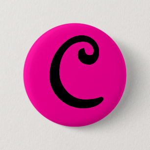 BADGE ROND 5 CM BOUTON MIGNON DE MONOGRAMME DE "C"