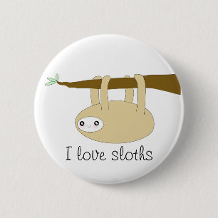 Badge Rond 5 Cm Bouton mignon de paresse de Kawaii - paresses