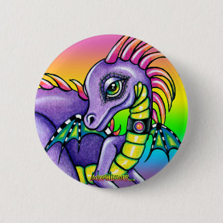 Badge Rond 5 Cm Bouton mignon de Pinback de dragon d'arc-en-ciel