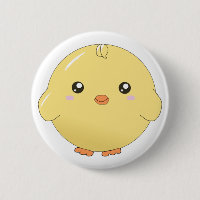 Bouton mignon de poussin de jaune de kawaii