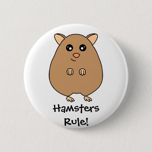 Badge Rond 5 Cm Bouton mignon de règle de hamsters de bande