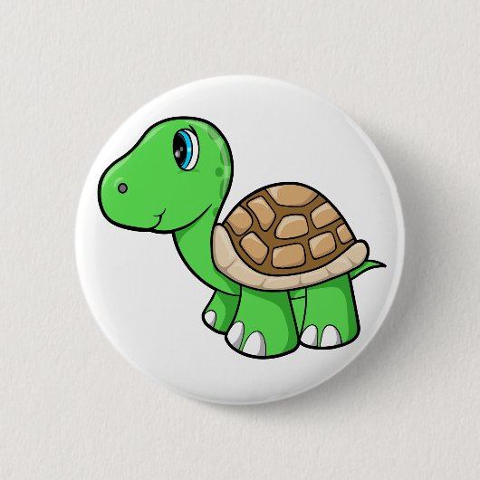 Badge Rond 5 Cm Bouton mignon de tortue (Devant)