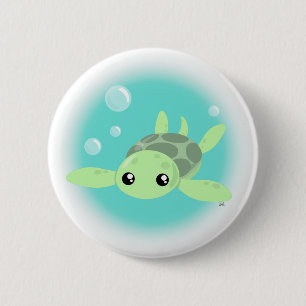 Badge Rond 5 Cm Bouton mignon de tortue de mer