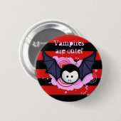 Badge Rond 5 Cm Bouton mignon de vampire (Devant & derrière)