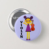 Badge Rond 5 Cm Bouton mignon de violon d'enfants (Devant & derrière)