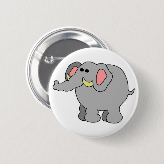 Badge Rond 5 Cm Bouton mignon d'éléphant (Devant & derrière)