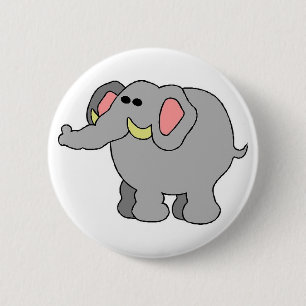Badge Rond 5 Cm Bouton mignon d'éléphant