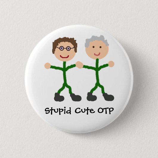 Badge Rond 5 Cm Bouton mignon stupide d'OTP J/D (Devant)