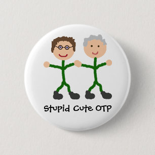 Badge Rond 5 Cm Bouton mignon stupide d'OTP J/D