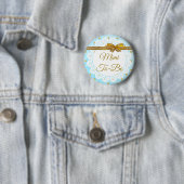 Badge Rond 5 Cm Bouton Mimi To Be Baby shower Blue & Gold (En situation)