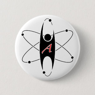 Badge Rond 5 Cm Bouton moderne de logo d'athéisme, rond