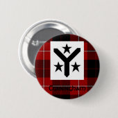 Badge Rond 5 Cm Bouton moderne de tartan de Cunningham (Devant & derrière)