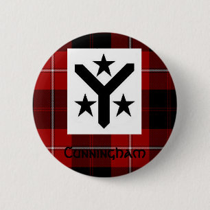 Badge Rond 5 Cm Bouton moderne de tartan de Cunningham