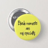 Badge Rond 5 Cm Bouton Moments Blonde (Devant & derrière)