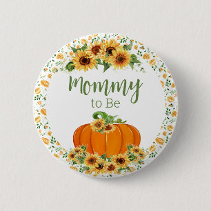 Badge Rond 5 Cm Bouton Mommy to Be Citrouille - Boutons baby showe
