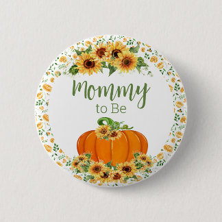 Badge Rond 5 Cm Bouton Mommy to Be Citrouille - Boutons baby showe