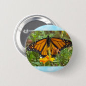 Badge Rond 5 Cm Bouton Mon papillon Monarque (Devant & derrière)