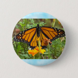 Badge Rond 5 Cm Bouton Mon papillon Monarque