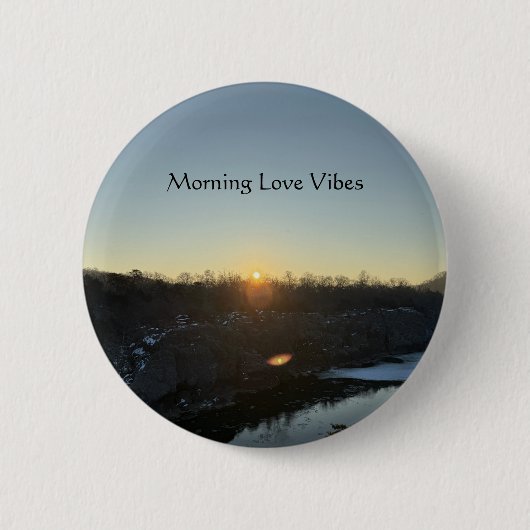 Badge Rond 5 Cm Bouton "Morning Love Vibes" (Devant)