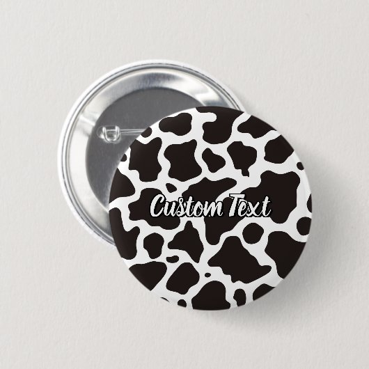 Badge Rond 5 Cm Bouton Motif de vache (Devant & derrière)