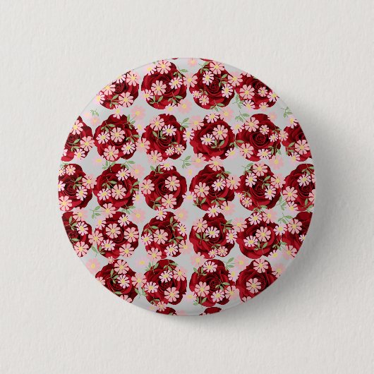 Badge Rond 5 Cm Bouton Motif fleuri complexe (Devant)