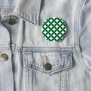 Badge Rond 5 Cm Bouton Motif Shippo vert