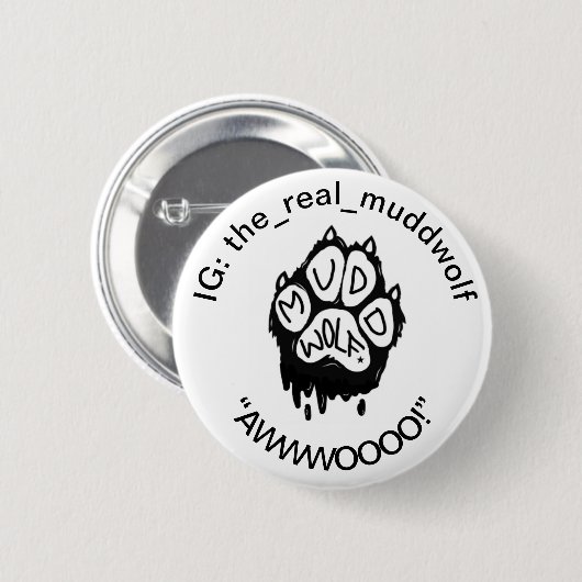 BADGE ROND 5 CM BOUTON MUDDWOLF (Devant & derrière)
