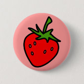 Badge Rond 5 Cm Bouton mûre fraise (Devant)