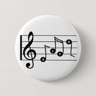 Badge Rond 5 Cm Bouton musical Alto Singer