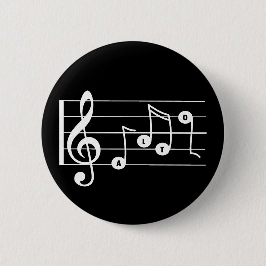 Badge Rond 5 Cm Bouton musical Alto Singer (noir) (Devant)