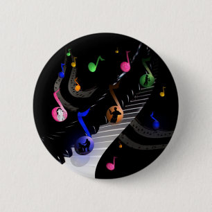 Badge Rond 5 Cm Bouton musical coloré rond