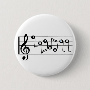 Badge Rond 5 Cm Bouton musical du chanteur Soprano