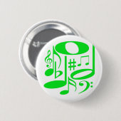 Badge Rond 5 Cm Bouton musical vert (Devant & derrière)