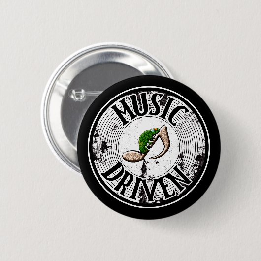 Badge Rond 5 Cm Bouton Musique (Devant & derrière)