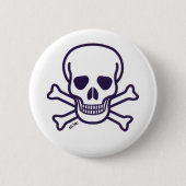 Badge Rond 5 Cm Bouton N os du crâne (Devant)