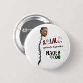 Badge Rond 5 Cm Bouton Nader S.P.I.N.O. (Devant & derrière)