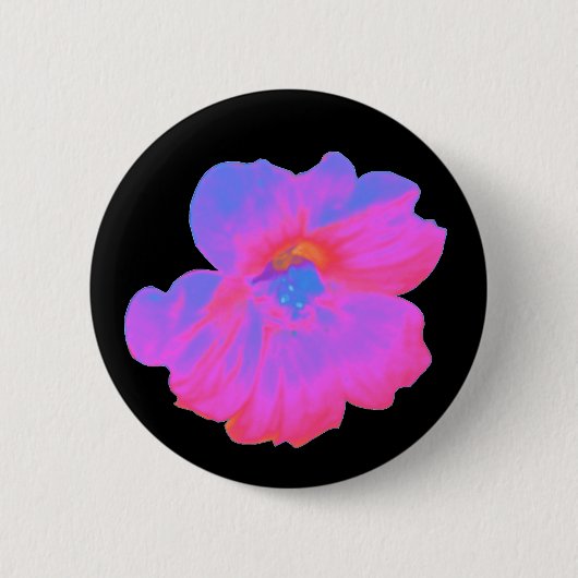 Badge Rond 5 Cm Bouton Nasturtium rose (Devant)