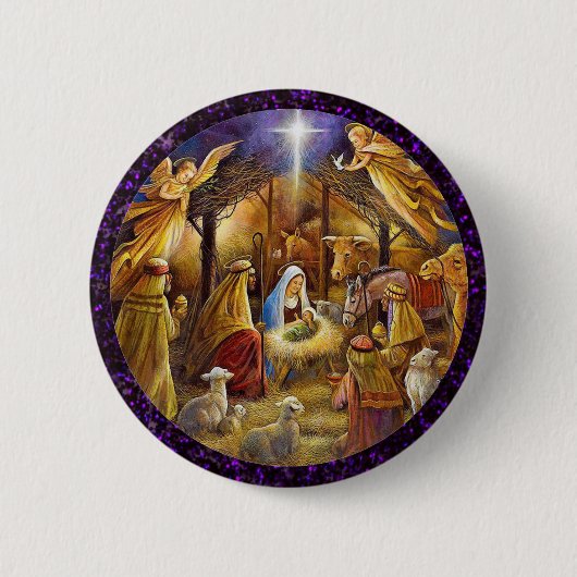 Badge Rond 5 Cm Bouton Nativité (Devant)