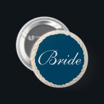 Badge Rond 5 Cm Bouton Nautical Navy Beach Bridal Party - Mariée<br><div class="desc">Cette charmante épingle Bride est parfaite pour votre soirée bachelorette ou douche nuptiale !</div>