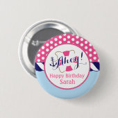 Badge Rond 5 Cm Bouton nautique d'anniversaire (Devant & derrière)