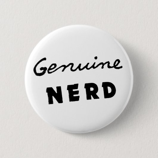 Badge Rond 5 Cm Bouton nerd véritable (Devant)
